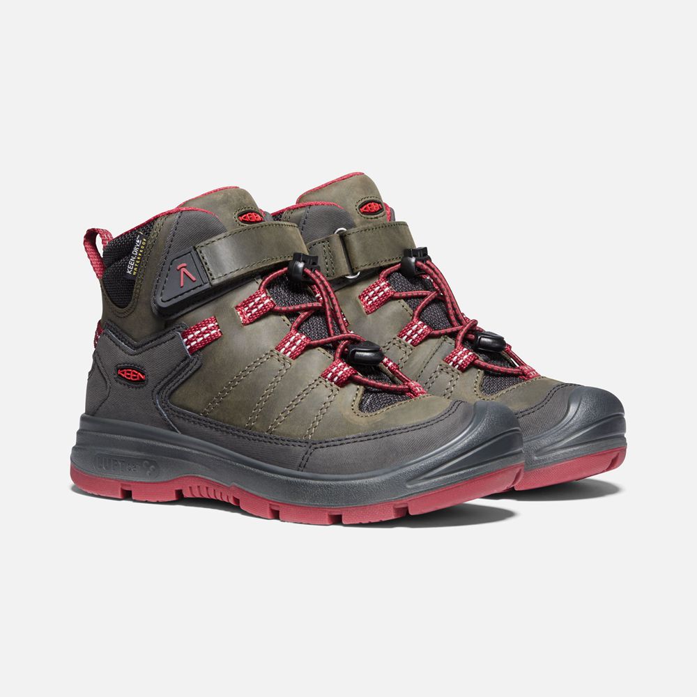 Botas de Seguridad Keen Mexico Grises/Rojos - Niños Redwood Waterproof - AI8137094